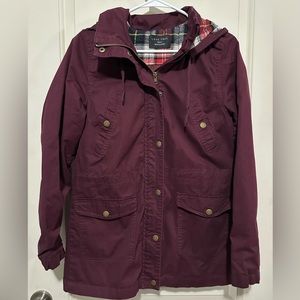 Love Tree Flannel Hood Jacket; Size Small